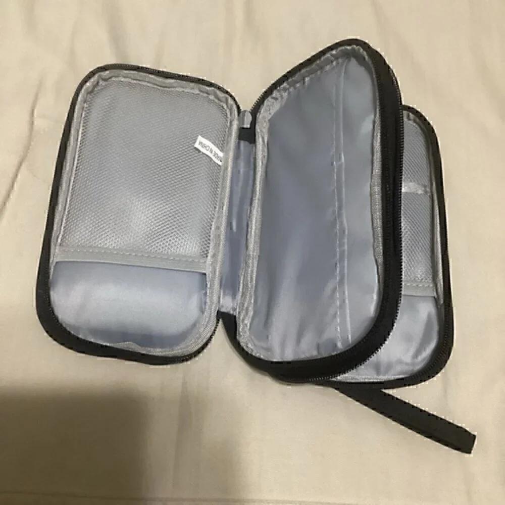 Black Electronic Travel Organizer Bag Pouch, Electronic Accessories Carry Case